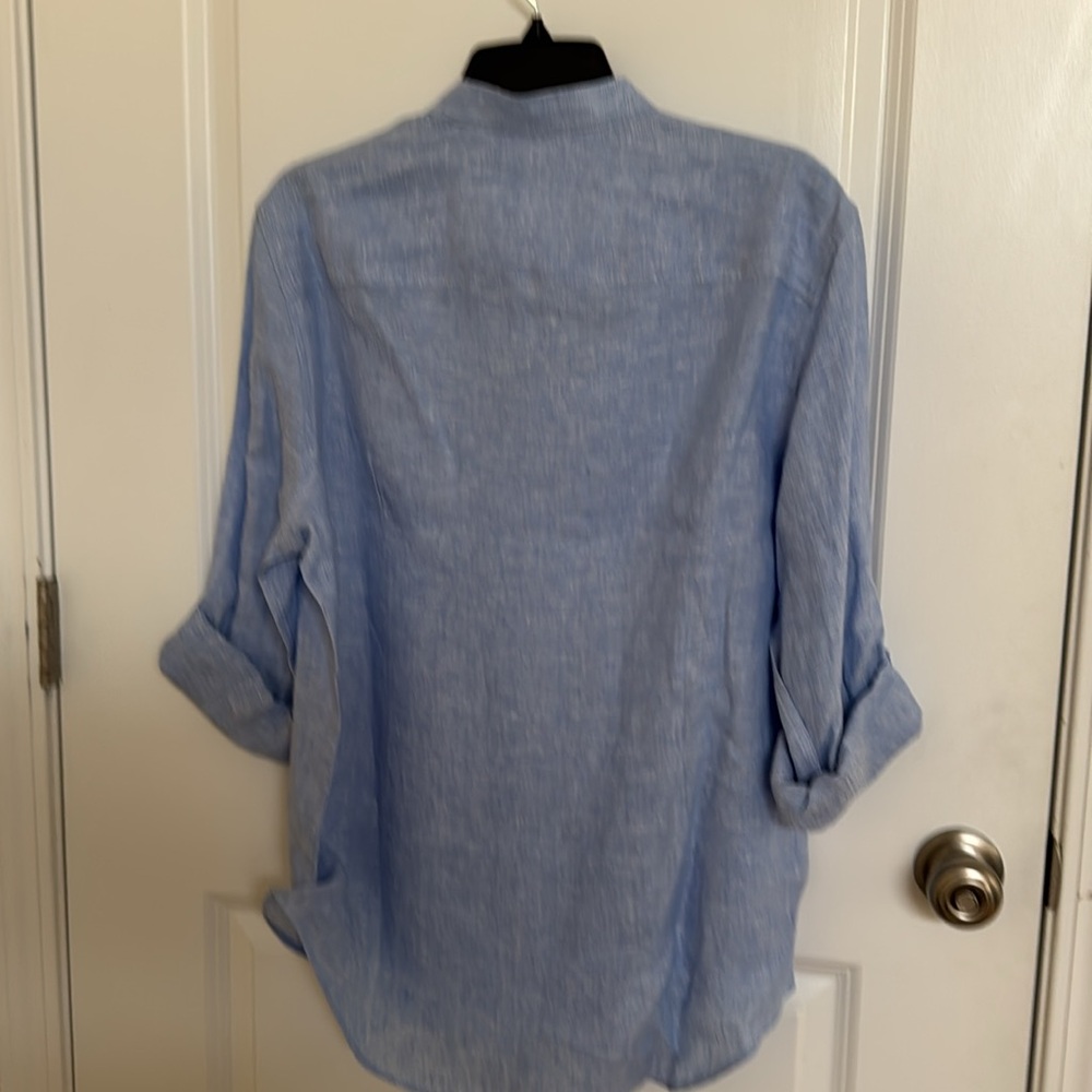 Murano Baird McNutt 100%linen Men's Blue Shirt - Picture 5 of 7